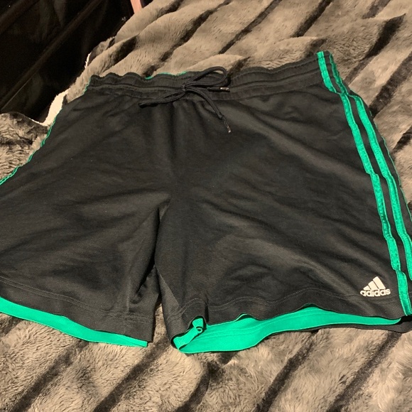 adidas Other - #356 Adidas Reversible Black Shorts with Green Trim